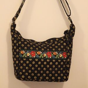 Vera Bradley Vibrant Black with Sunflowers Bag